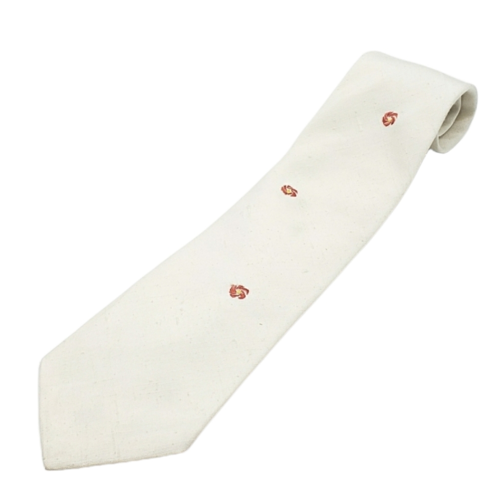 2/$15 Vintage Men's White Silk Necktie Tie